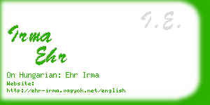 irma ehr business card